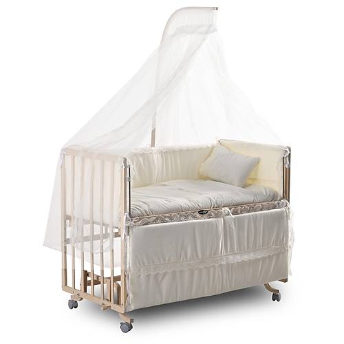 ComfyMax Sallan�r Anne Yan� Do�al Ah�ap Be�ik ve Uyku Seti - 60x120 cm