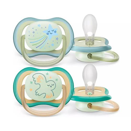 Philips Avent Ultra Air Night Karanl�kta Parlar Gece Emzi�i 0-6 ay Erkek SCF376/18