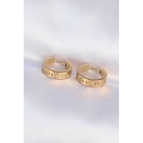 316L elik Gold Renk Model Halka Kpe