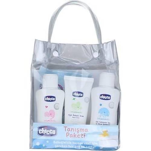 Chicco 5 Par�a Tan��ma Seti �effaf �antal� - Mavi