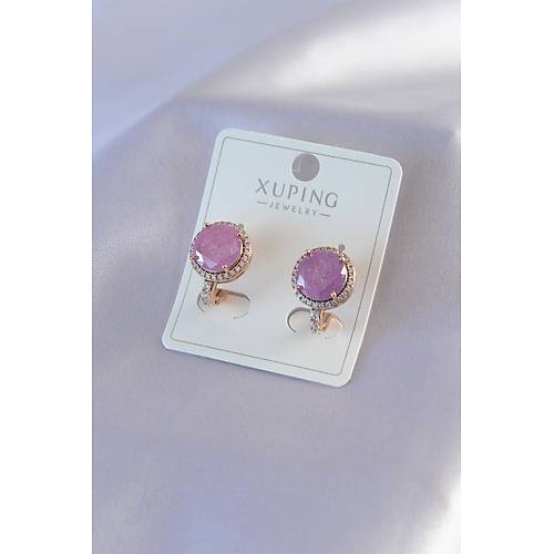 Gold Renk Pembe Kristal Tal Zirkon Ta Detay Xuping Kadn Kpe