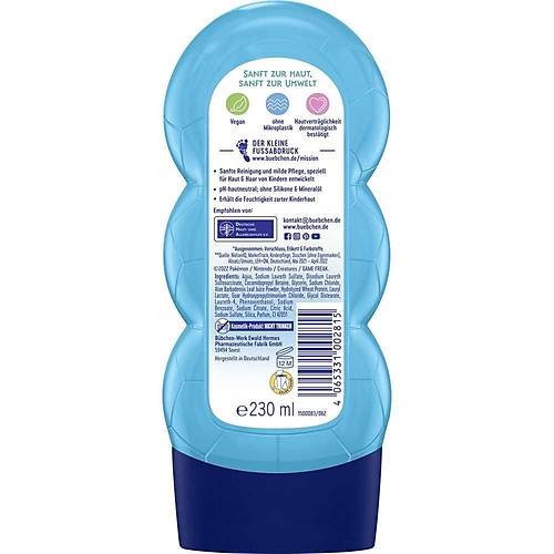 B�bchen �ocuk �ampuan&Du� Jeli 2 in 1 Pokemon Schiggy 230 ml