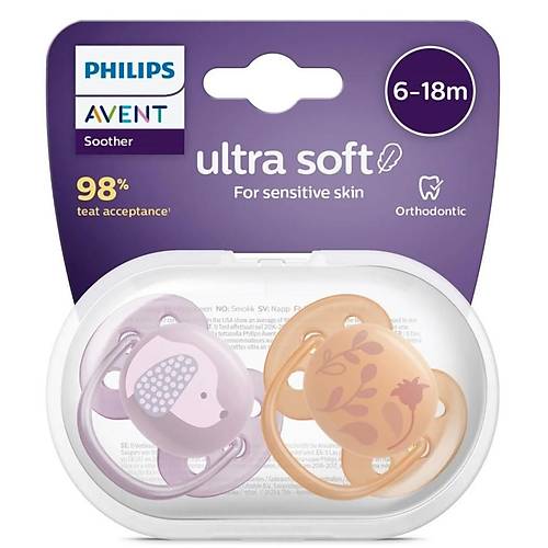 Philips Avent Ultra Soft Yumu�ak 2li Emzik 6-18 Ay - SCF091/18