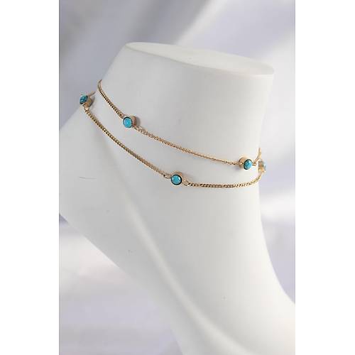 316L elik Gold Renk Minimal Mavi Ta Tasarml Halhal