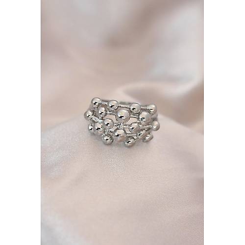 Ayarlamal Silver Renk Metal Bombeli Boluncuk Model Yzk