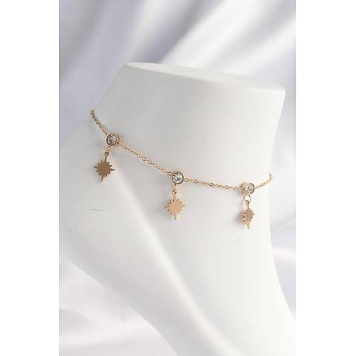 316L elik Gold Renk Zirkon Tal Kutup Yldz Tasarml Halhal