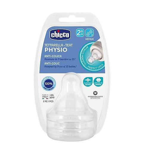 Chicco Wellbeing Silikon 2'li Biberon Emzi�i 2 ay+