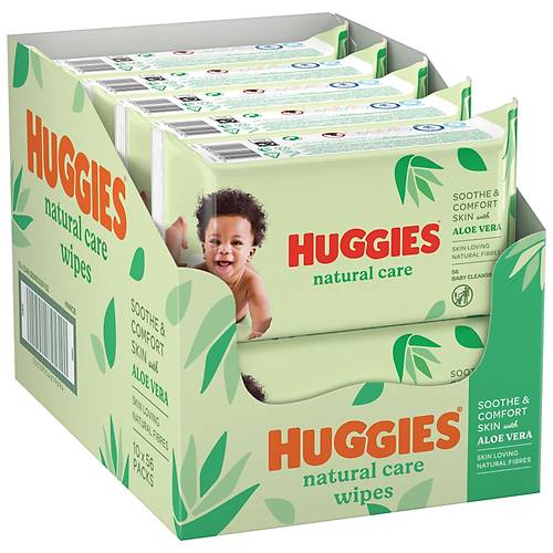 Huggies Natural Care Yenido�an Islak Bebek Havlusu 10x56 Yaprak