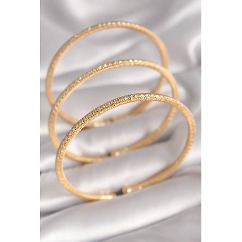 Pirin Gold Renk Zirkon Ta Detay 3'l Hasr Model Kadn Bileklik