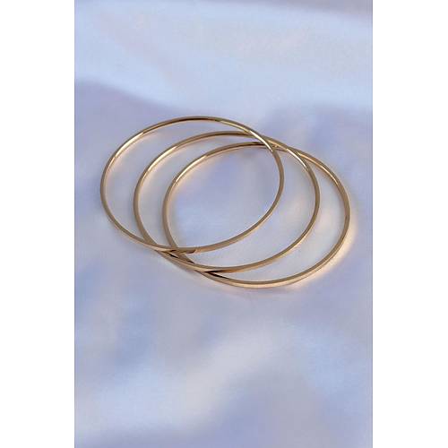 316L elik Gold Renk Ajda Model Kadn 65 mm Bilezik