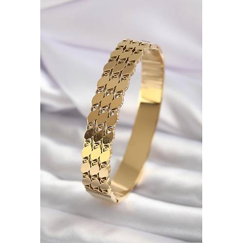 316L elik Gold Renk Arpa leme Model Kadn Kelepe