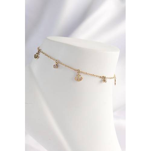 316L elik Gold Renk Zirkon Tal Minimal apa Tasarml Halhal