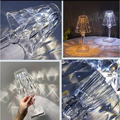 Kristal Akrilik Abajur Masa Lambasý - Crystal Table Lamp