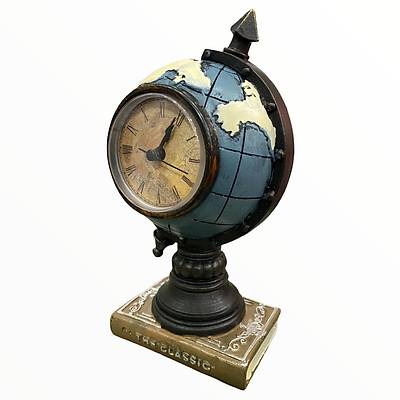 Saatli Retro Dünya Haritası Kumbara