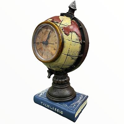 Saatli Retro Dünya Haritası Kumbara