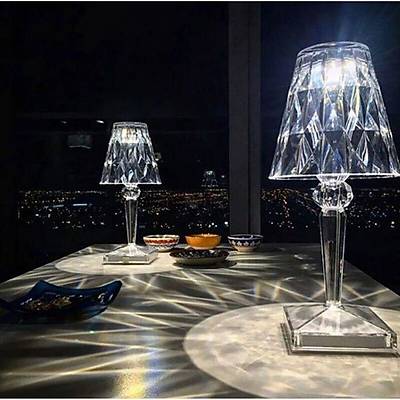 Kristal Akrilik Abajur Masa Lambası - Crystal Table Lamp