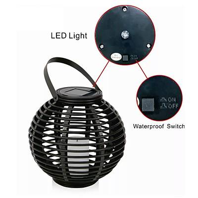 Solar Led Flame Latern - Dekoratif Gne Enerjili Yanma Efektli amdan