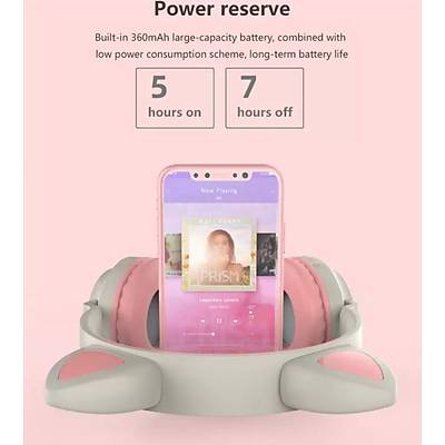 Cat Ear Wriless Headphones - Kablosuz LED Ikl Kulaklk