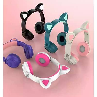 Cat Ear Wriless Headphones - Kablosuz LED Ikl Kulaklk