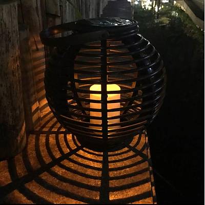 Solar Led Flame Latern - Dekoratif Gne Enerjili Yanma Efektli amdan