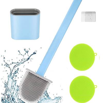 Silikon Tuvalet Temizlik Fırçası - 2 li Silikon Bulaşık Fırçası Hediyeli