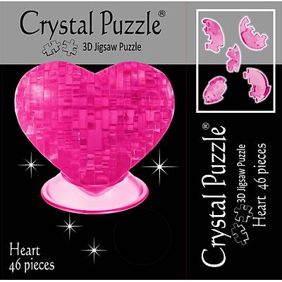 3D Crystal Puzzle Pink Heart- 3 Boyutlu Pembe Kalp Puzzle