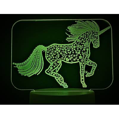 3D Dekoratif Unicorn Lamba