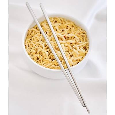 Uzun Ömürlü Chopsticks - 5 Set Paslanmaz Çelik Çin Yemeği Çubukları