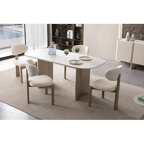 Lusso Mermer Yemek Odas Takm