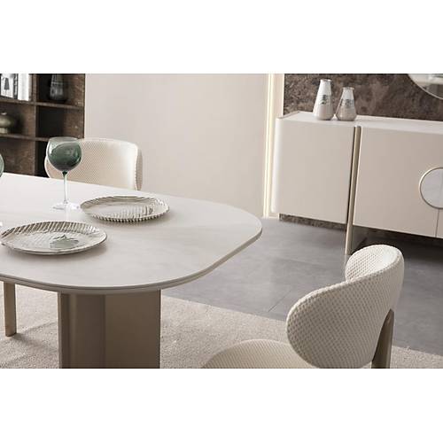 Lusso Mermer Yemek Odas Takm