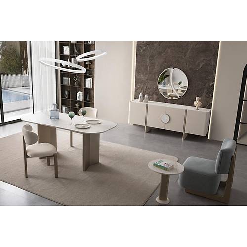 Lusso Mermer Yemek Odas Takm