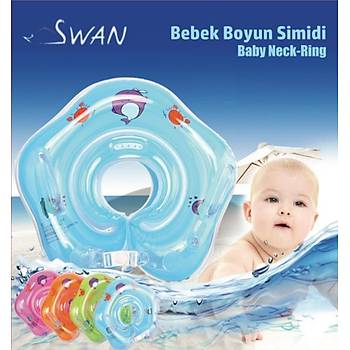 Swan Bebek Yüzme Boyun Simidi - Mavi