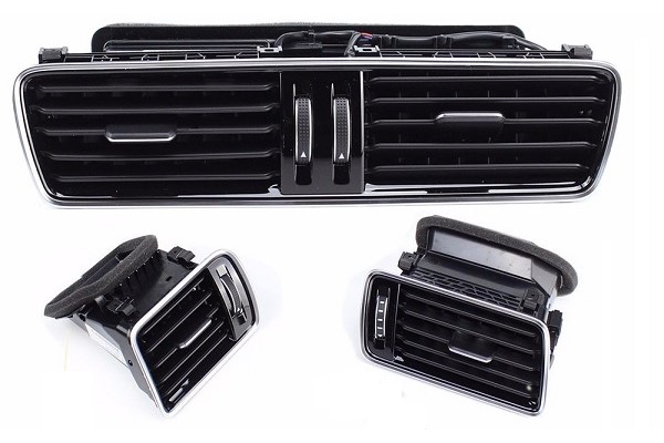 VOLSKWAGEN PASSAT CC 2009-2017 PASSAT 2011-2014 TORPİDO HAVALANDIRMA IZGARASI ( Set ) ( Sağ+Sol+Orta ) Takım Orjinal Ürün PIYANO SIYAH