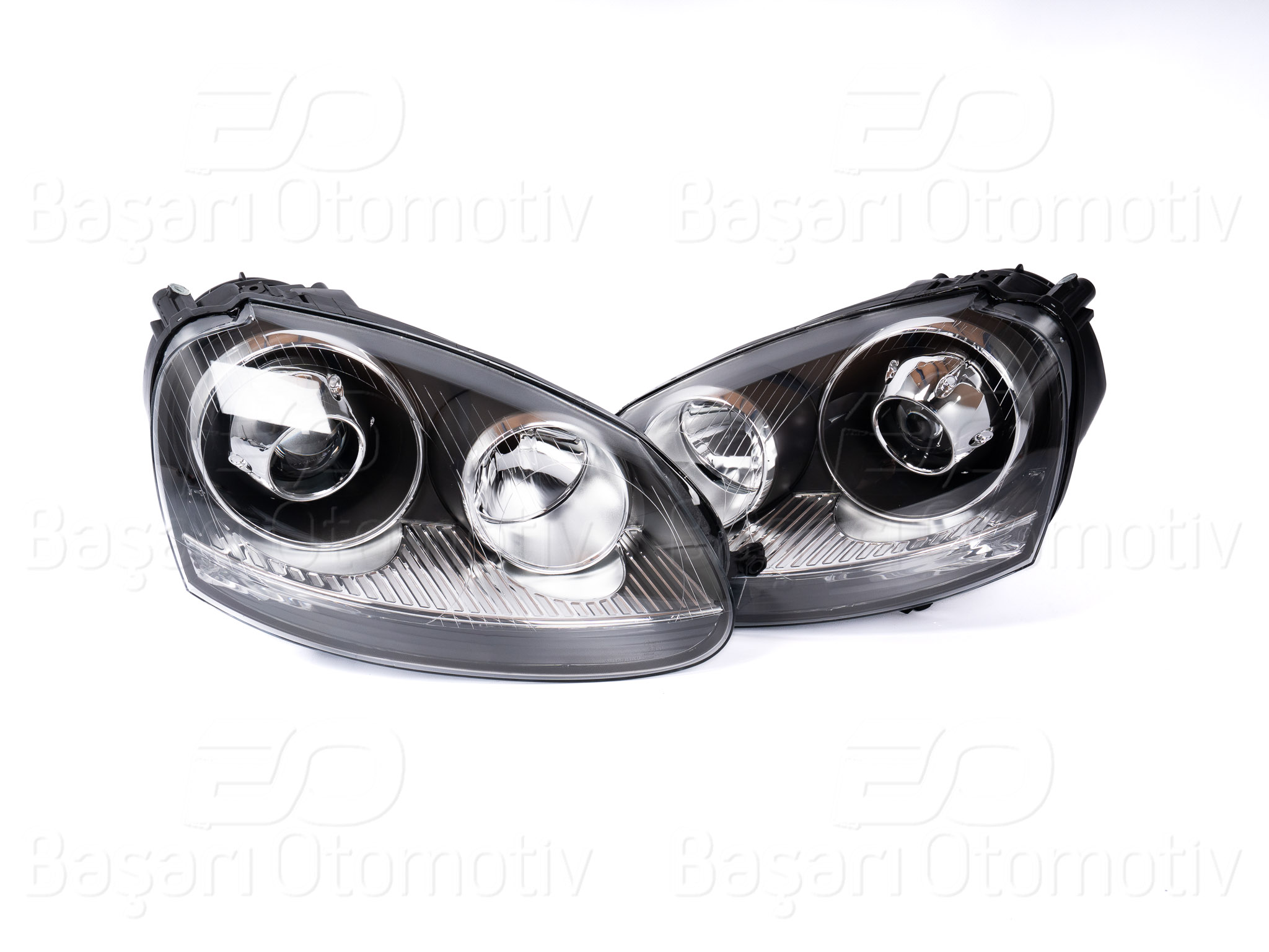 VOLKSWAGEN GOLF 5 - JETTA 2005-2009 FAR SETI SOL SAG MERCEKLI SIYAH KROM TAK ÇALIŞTIR