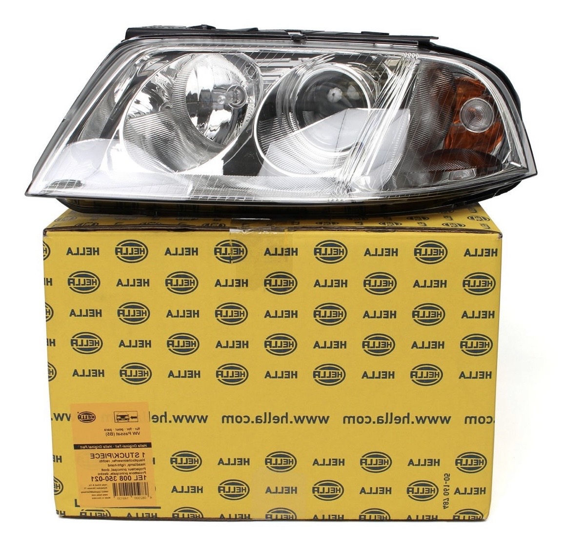 VOLKSWAGEN PASSAT 2001-2005 FAR LAMBASI SOL ELEKTRİKLİ MERCEKLİ (SİNYALLİ TİP) HELLA MARKA