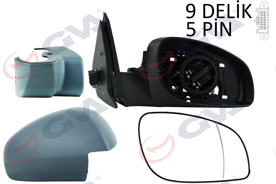 OPEL VECTRA C 2003-2008 SAĞ AYNA KOMPLE ELEKTRİKLİ+ISITMALI ASTARLI TİP