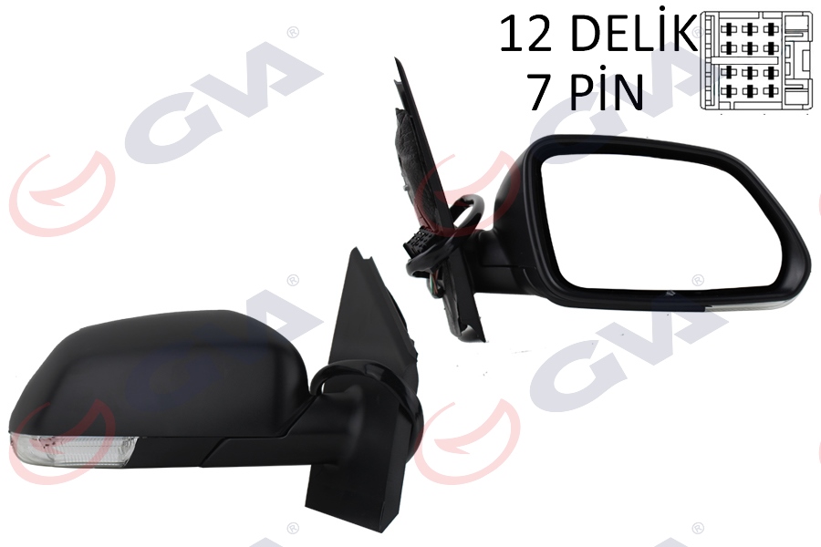 VOLKSWAGEN POLO 2005-2009 SAĞ AYNA KOMPLE ELEKTRİKLİ ISITMALI SİNYALLİ SİYAH TİP
