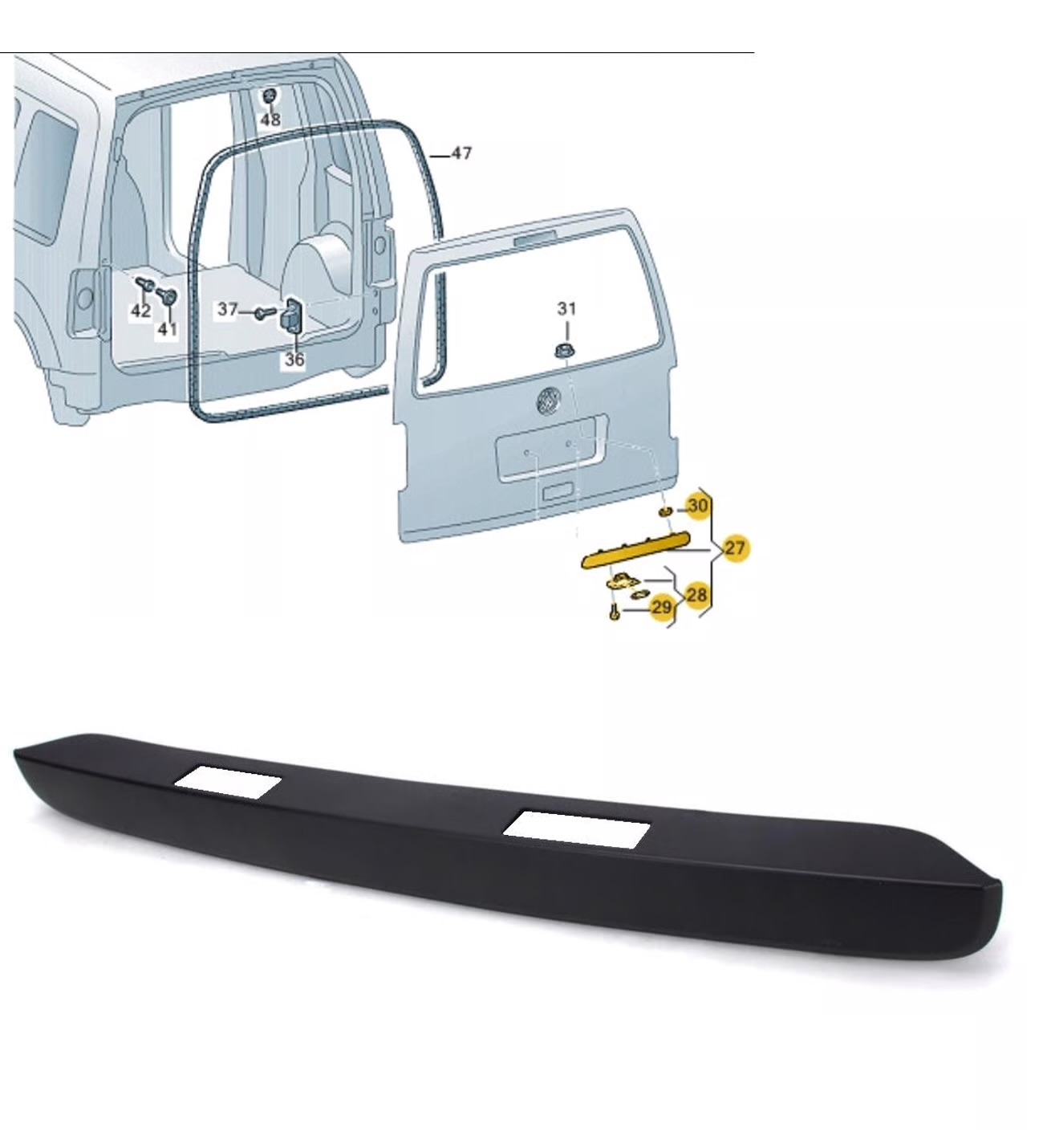 CADDY 2004-2014 PLAKA LAMBA CITASI ( TEK CITA TEK BAGAJ KAPAKLI TİP) TAİWAN MALI