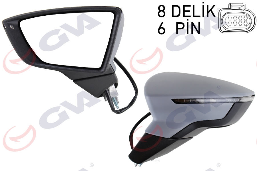 SEAT LEON 2013-2016 SOL DIŞ AYNA KOMPLE ELEKTRİKLİ ISITMALI BOYANIR TİP KATLANIR MODEL