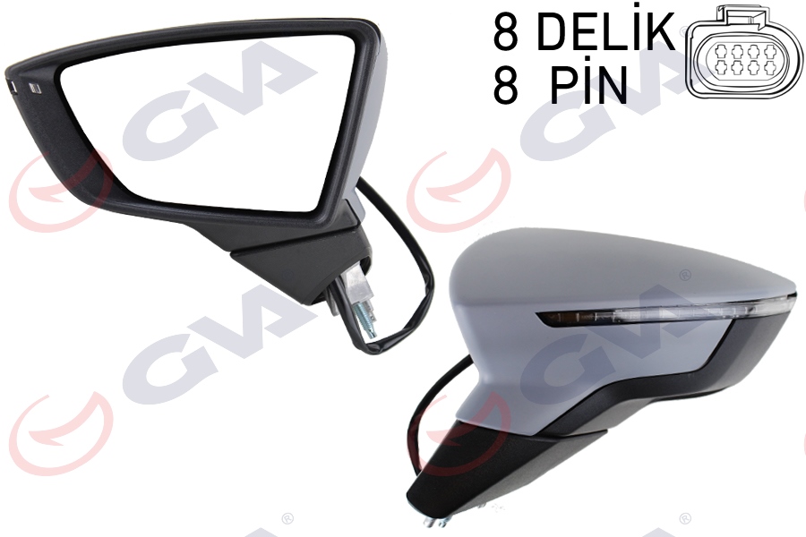 SEAT LEON 2013-2016 SOL DIŞ AYNA KOMPLE ELEKTRİKLİ ISITMALI SENSÖRLÜ BOYANIR TİP KATLANIR MODEL