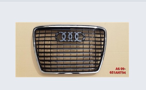 AUDİ A6 2009-2011 ÖN PANJUR KOMPLE KROMLU PİONO BLACK ARMASIZ (Plakasız Tip)