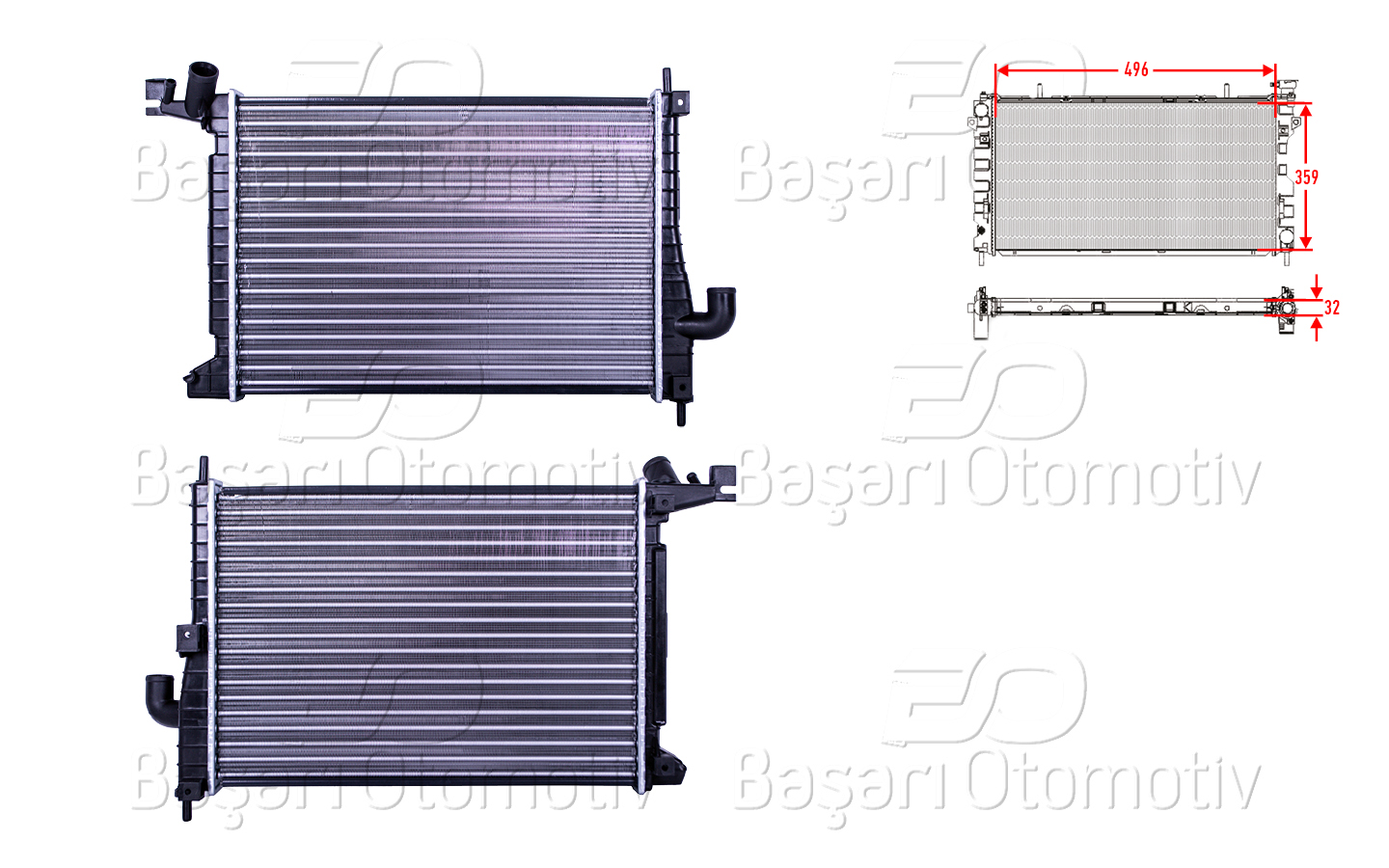 VECTRA B X2.0DTH-Y2.0DTH DİZEL MOTOR SU RADYATÖRÜ KLİMALI ARAÇLAR İÇİN MGA MARKA