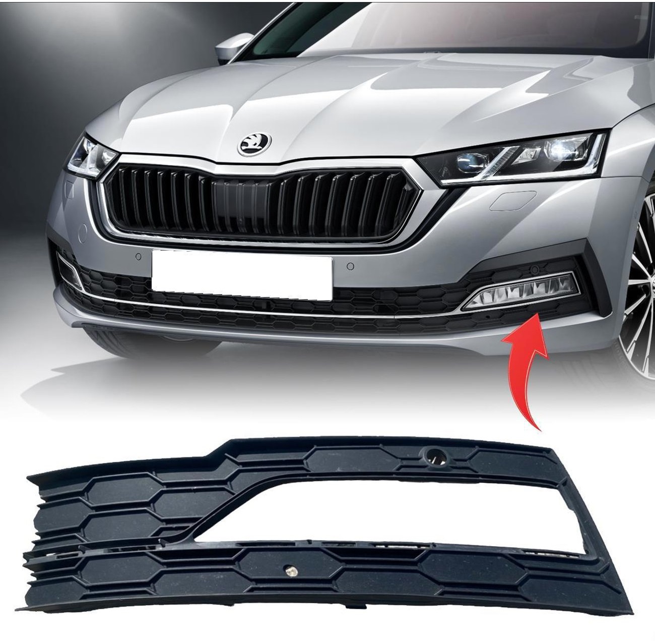 SKODA OCTAVİA 2021-2025 ÖN TAMPON SİS FAR KAPAĞI SOL TARAF