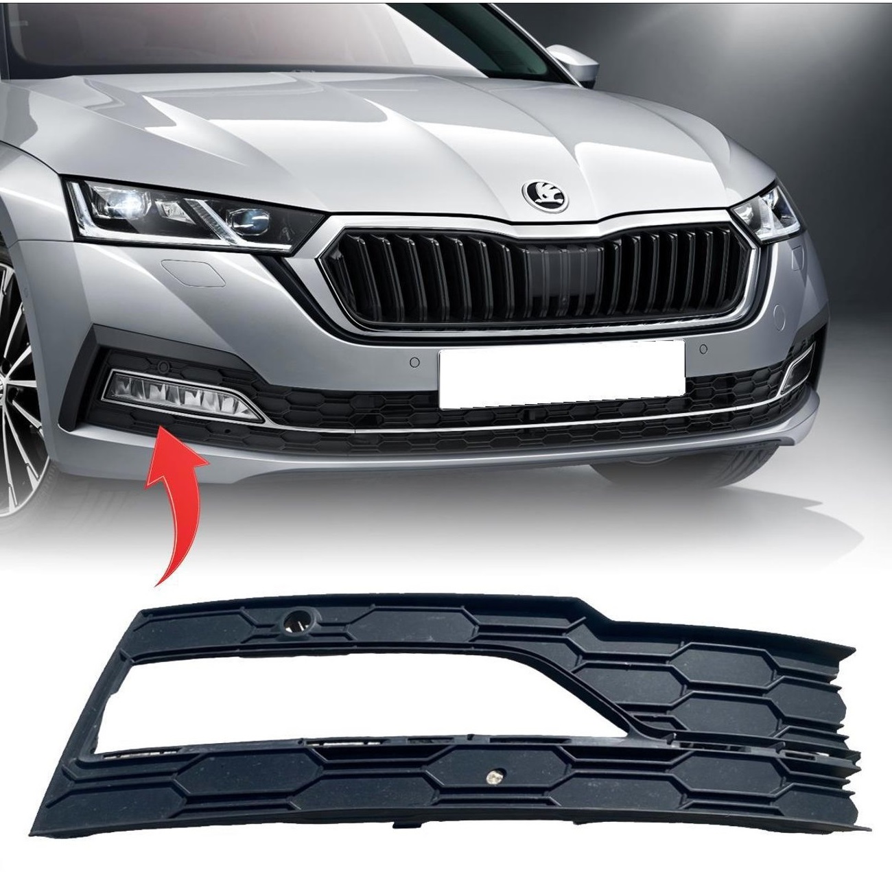 SKODA OCTAVİA 2021-2025 ÖN TAMPON SİS FAR KAPAĞI SAĞ TARAF