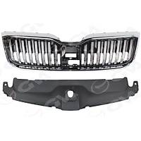 SKODA SUPER B 2019-> ��N PANJUR KROM CERCEVE KROM CIZGILI PARLAK SIYAH UST PLASTIK ILE BIRLIKTE