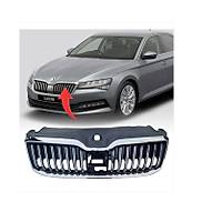 SKODA SUPER B 2019-> ��N PANJUR KROM CERCEVE KROM CIZGILI PARLAK SIYAH UST PLASTIK ILE BIRLIKTE