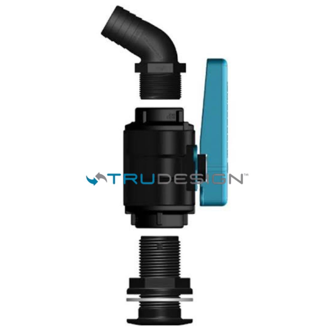 Tru Design Küresel Vana 1 İnch Bağlantı Seti 120 derece 