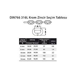 Ultra Cromox Zincir 316L Grade 60  10 mm 100 Metre