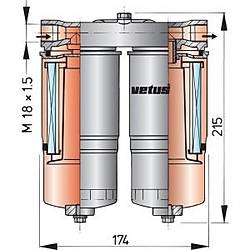 Vetus WS720 su ayrc/yakt filtresi