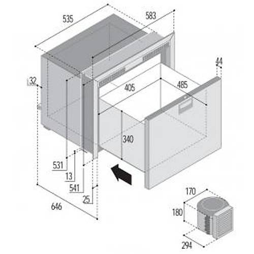 Vitrifrigo dondurucu. DW100 OCX2 BTX